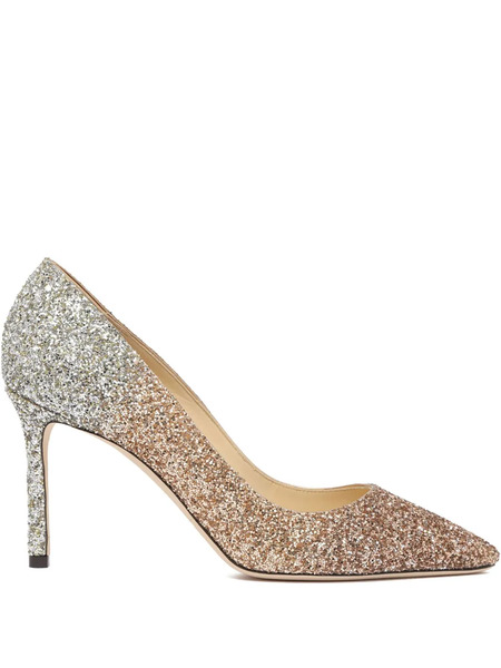  Jimmy Choo 85mm Romy Pumps - Gold 