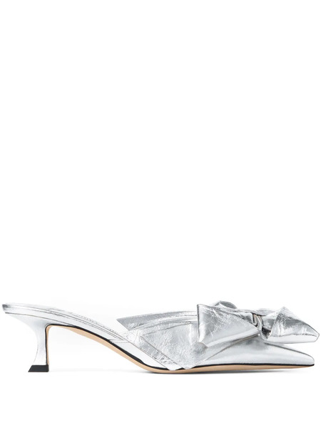  Jimmy Choo 50mm Staz Mules - Silver 