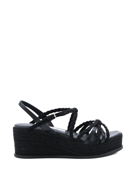  Jimmy Choo Nyra Braided Platform Espadrilles - Black 