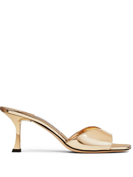  Jimmy Choo Skye 70mm Metallic Mules - Gold 