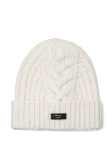  Jimmy Choo Yuki Beanie - White 