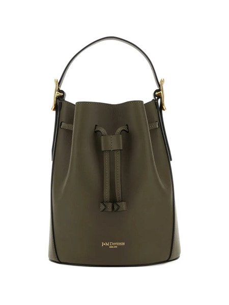  J&m Davidson Poppy Leather Drawstring Bucket Bag - Green 