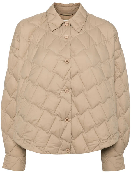  Jnby A-line Short Down Jacket - Brown 