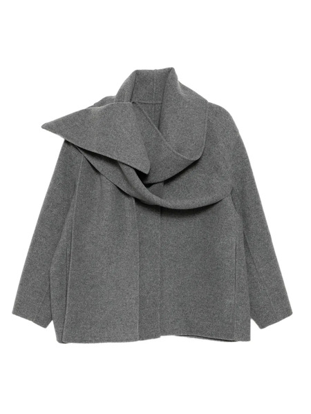  Jnby Draped-cape Jacket - Grey 