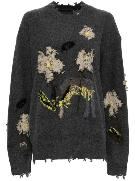  Jnby Floral Pattern Jumper - Grey 