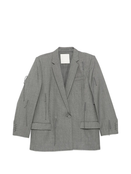  Jnby Fringed Wool Blazer - Grey 