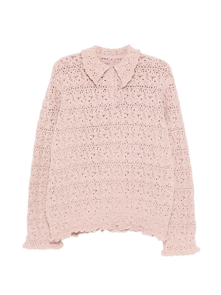  Jnby Jacquard Long Sleeved Pullover Sweater - Pink 