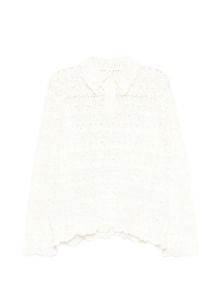  Jnby Jacquard Long-sleeved Pullover Sweater - White 