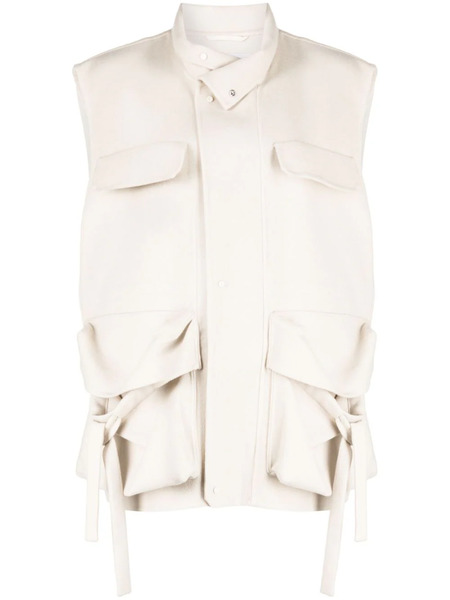  Jnby Multiple-pocket Wool Vest - Neutrals 