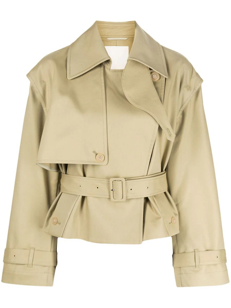  Jnby Open-back Cropped Trench Coat - Neutrals 