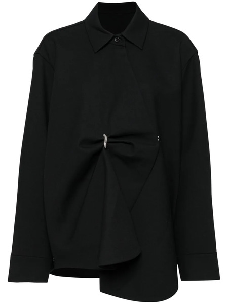  Jnby Oversize Buttoned Shirt Jacket - Black 