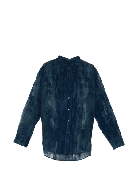  Jnby Oversized See-through Shirt - Blue 