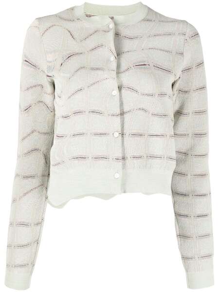  Jnby Patterned Jacquard Cropped Jumper - Green 