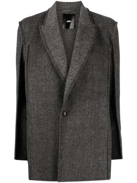  Jnby Textured Wool-blend Blazer - Grey 