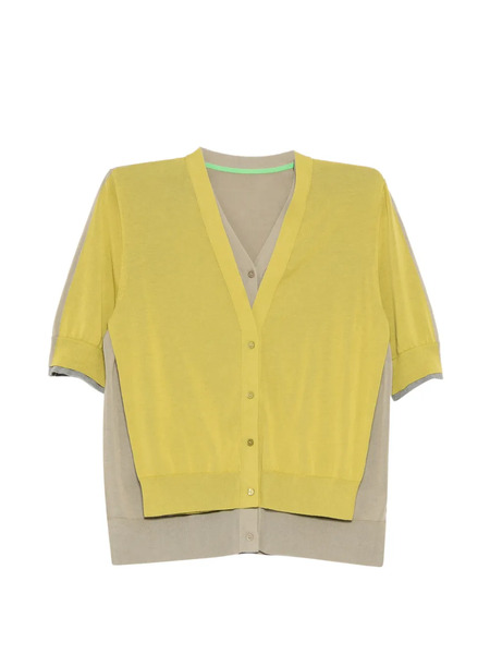  Jnby V-neck Layered Cardigan - Neutrals 