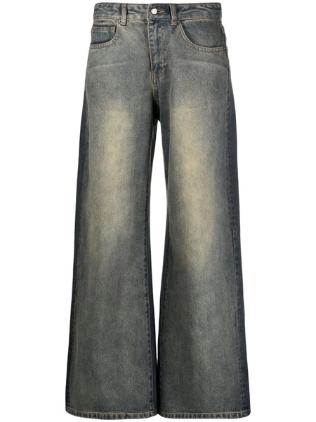  Jnby Wide-leg Gradient-effect Jeans - Blue 