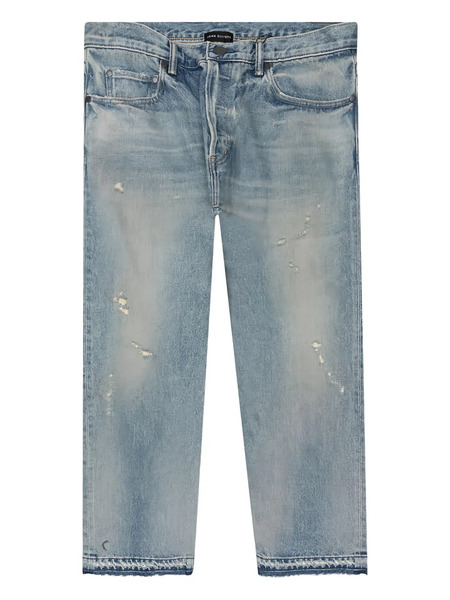  John Elliott Distressed Frayed Jeans - Blue 