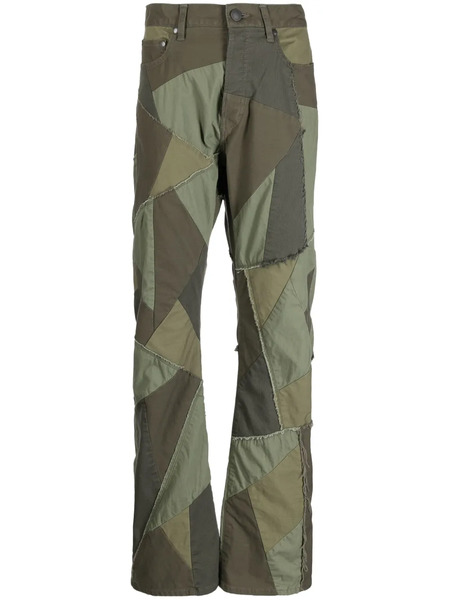  John Elliott Patchwork-design Bootcut Jeans - Green 