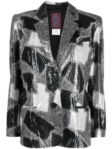  John Galliano Pre-owned 1990s Patchwork-pattern Single-breasted Jacket - Black 