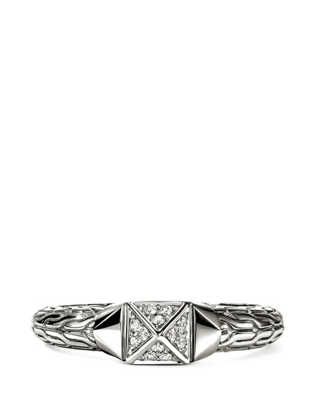  John Hardy Icon Stud Diamond Ring - Silver 