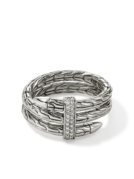  John Hardy Sterling Silver Diamond Spear Ring 