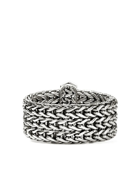  John Hardy Sterling Silver Icon Link Bar Diamond Ring 
