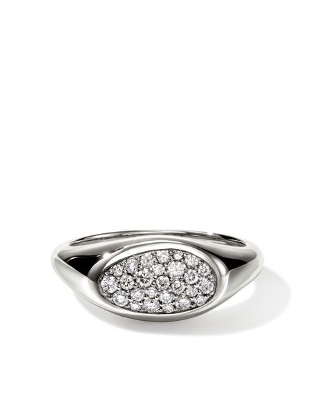  John Hardy Sterling Silver Pebble Diamond Ring 