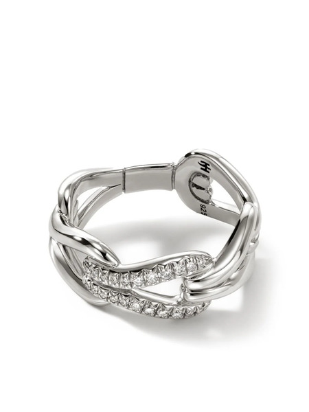  John Hardy Surf Pavé Link Ring - Silver 