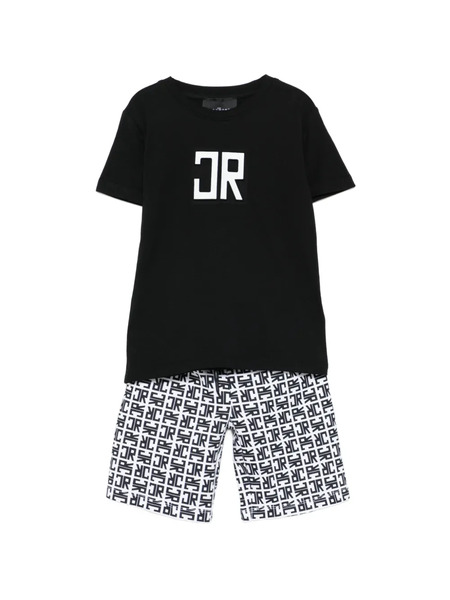  John Richmond Junior Monogram-patterned Shorts Set - Black 
