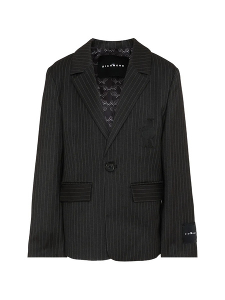  John Richmond Junior Pinstripe Jacket - Grey 