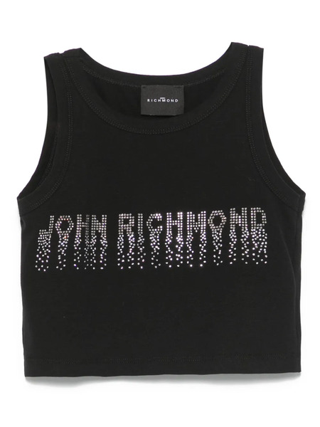 John Richmond Junior Rhinestone-logo Tank Top - Black 