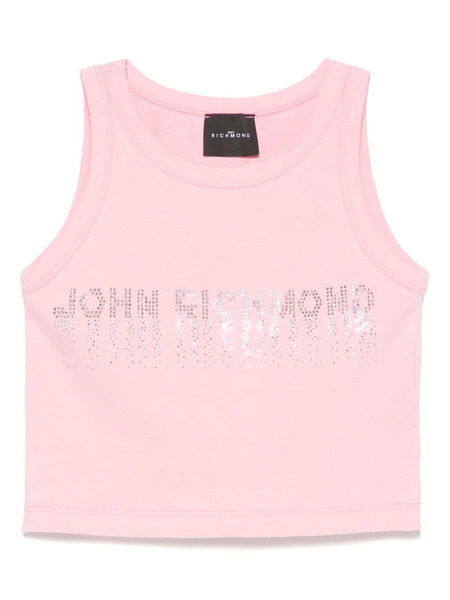  John Richmond Junior Rhinestone-logo Tank Top - Pink 
