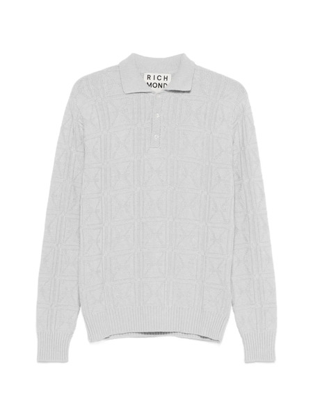  John Richmond Patterned Polo Shirt - Grey 