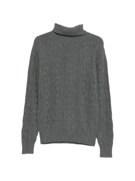  John Richmond Patterned Roll-neck Sweater - Grey 