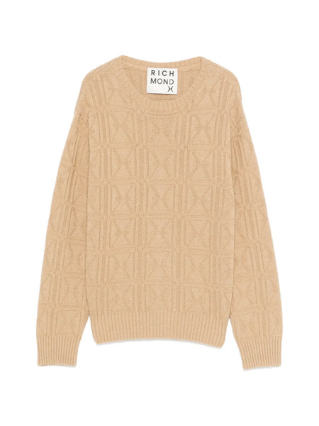  John Richmond Patterned Sweater - Brown 