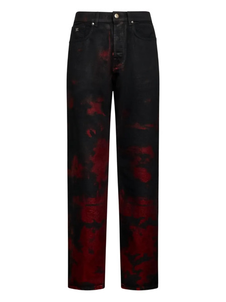  John Richmond Shaded Spray Effect Jeans - Black 