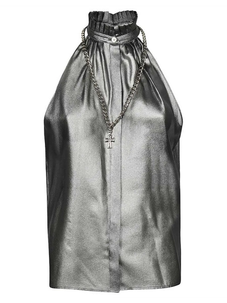  John Richmond Silk Blouse - Silver 