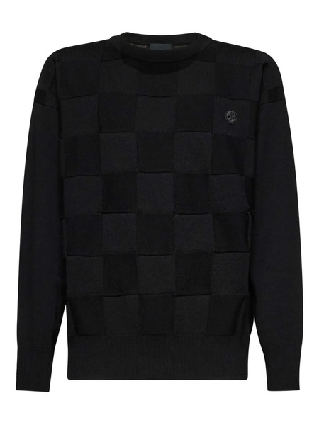  John Richmond Square-panel Merino-wool Jumper - Black 