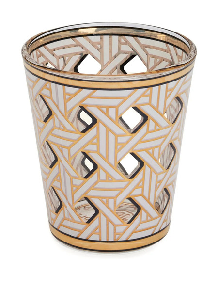  Jonathan Adler Geometric-pattern Drinking Glass (set Of Four) - Gold 