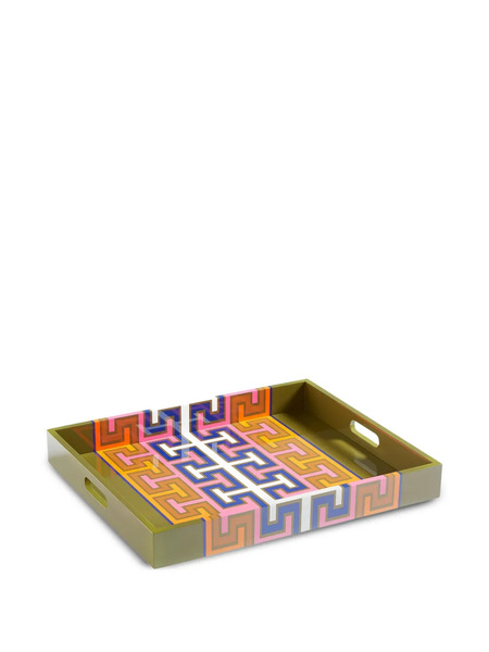  Jonathan Adler Geometric-print Tray - Green 