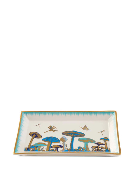  Jonathan Adler Ja Botanist Mushroom Decorative Tray - White 