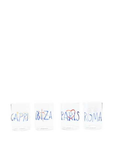  Jonathan Adler Jet Set Glasses (set Of Four) - White 