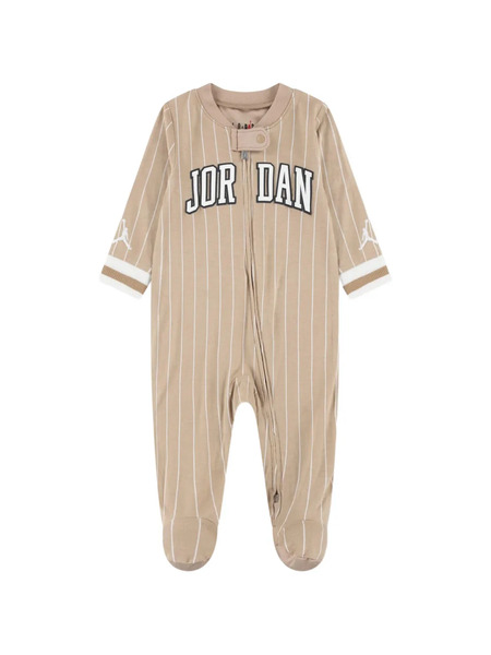  Jordan Kids Striped-pattern Zipped Pajama - Neutrals 