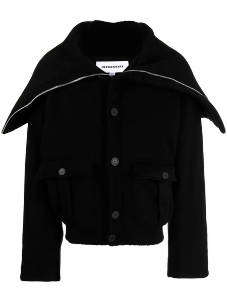  Jordanluca Long-collar Buttoned Jacket - Black 