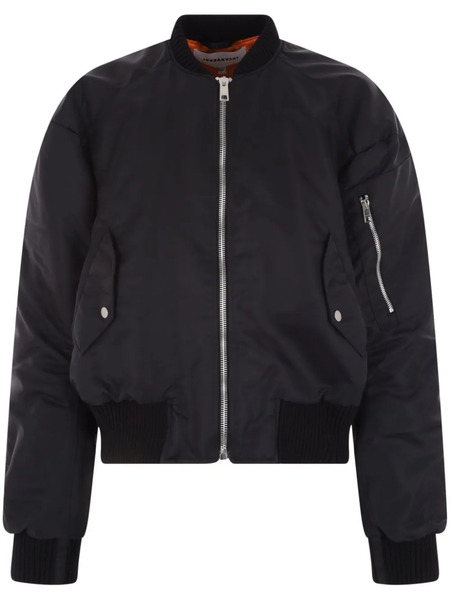  Jordanluca Mock-neck Zip-up Bomber Jacket - Black 