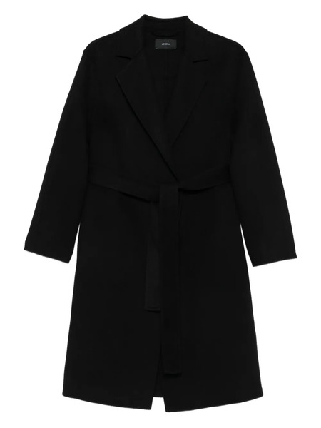  Joseph Belted Wool Coat - Black 