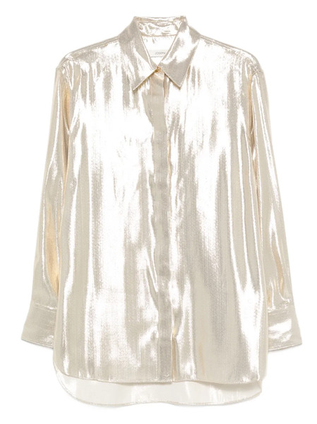  Joseph Capri Metallic Buttoned Top - Gold 