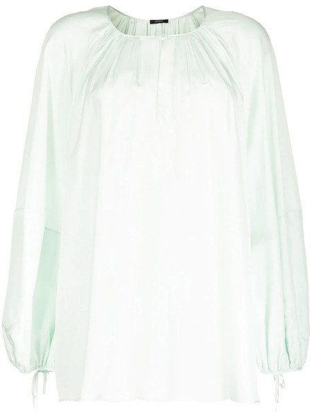  Joseph Gathered-neck Silk Blouse - Green 
