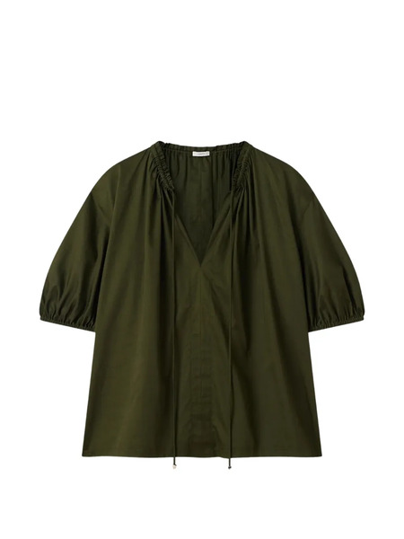  Joseph Nador Ruffled V-neck Top - Green 