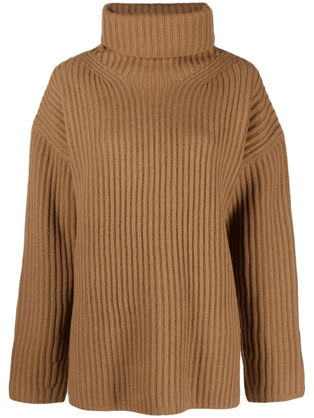  Joseph Ribbed Roll Neck Jumper - Brown 